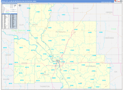 Sioux City Metro Area Wall Map Basic Style 2024